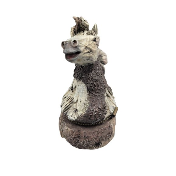 Horse Head Trinket Box Flowing Mane Porcelain Interior - Picture 2 of 8